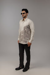 The Ruins Shirt — Ivory Architectural Print