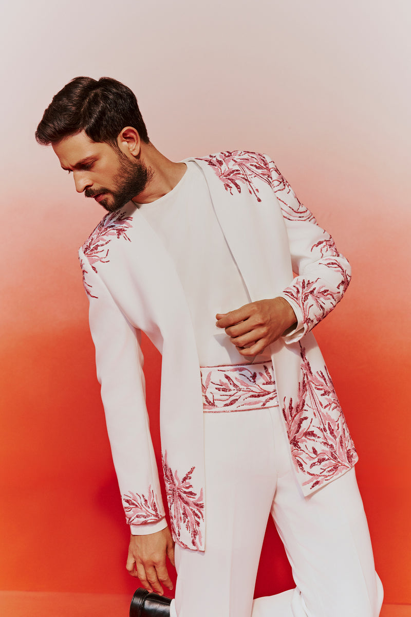 Ivory Resham Embroidered Four Piece Set