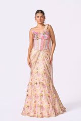 Pastel Floral Mermaid Gown