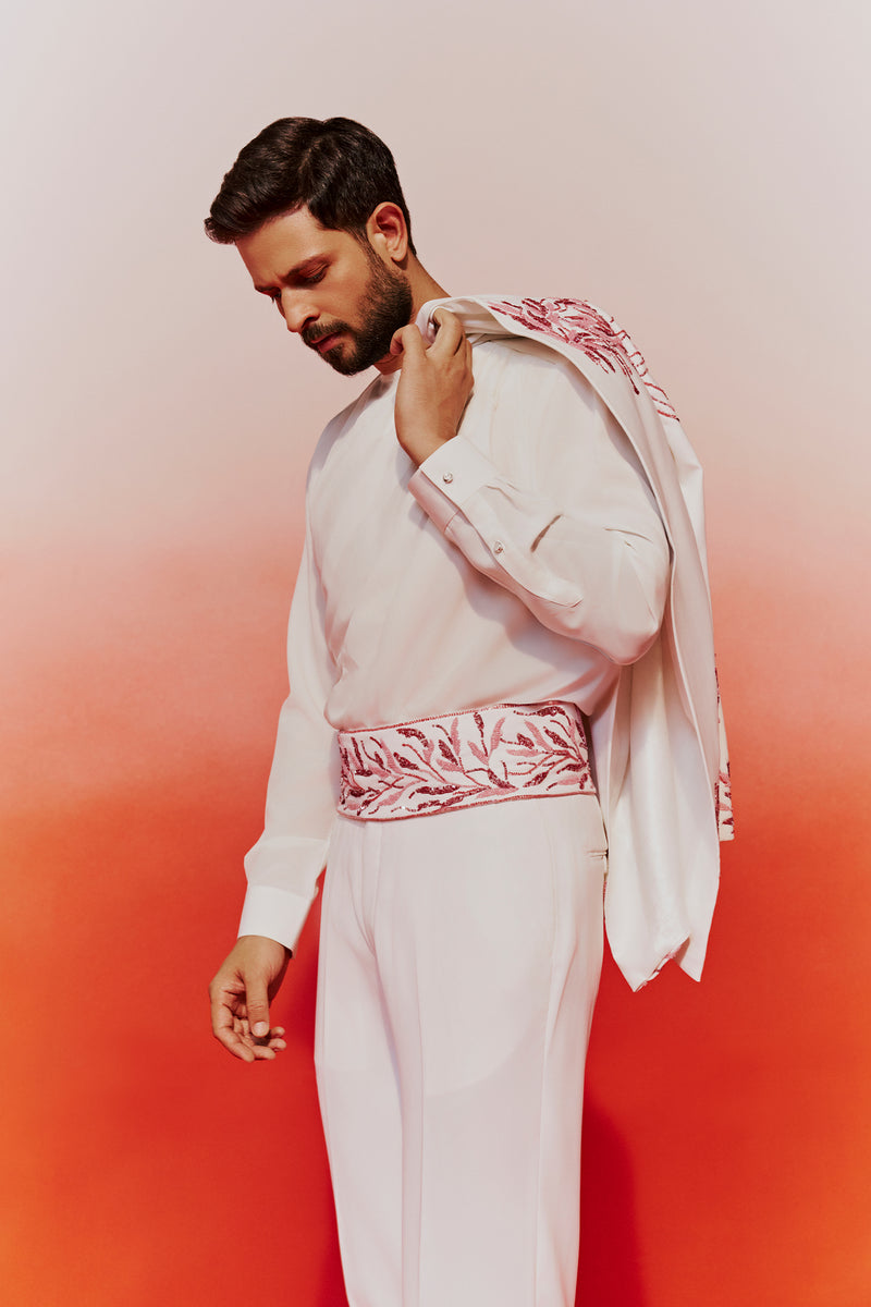 Ivory Resham Embroidered Four Piece Set