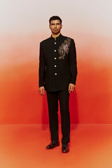 Obsidian Blossom Bandhgala