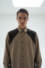 Shadow Block Dual-Tone Structured Shirt