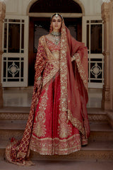 Traditional Crimson Bridal Lehenga