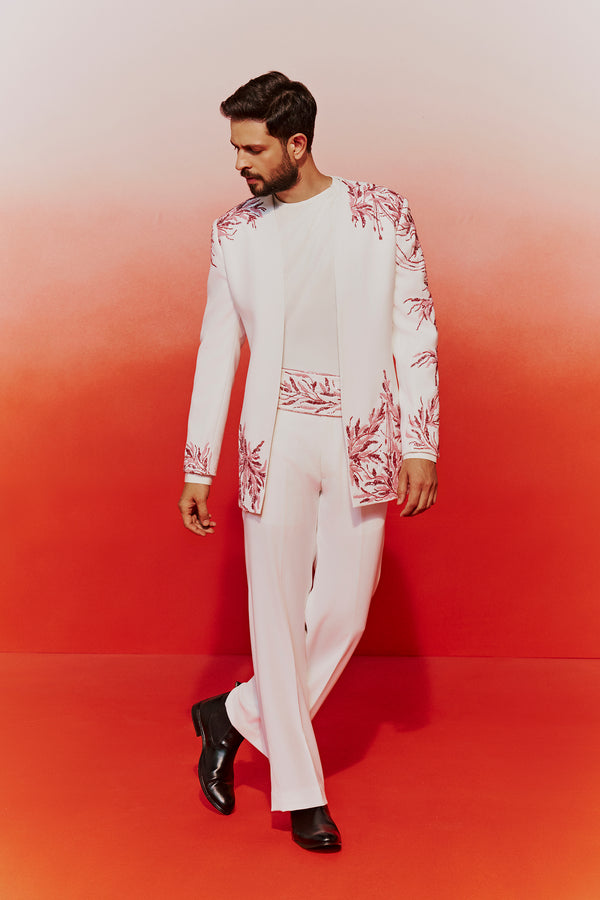 Ivory Resham Embroidered Four Piece Set