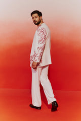 Ivory Resham Embroidered Four Piece Set