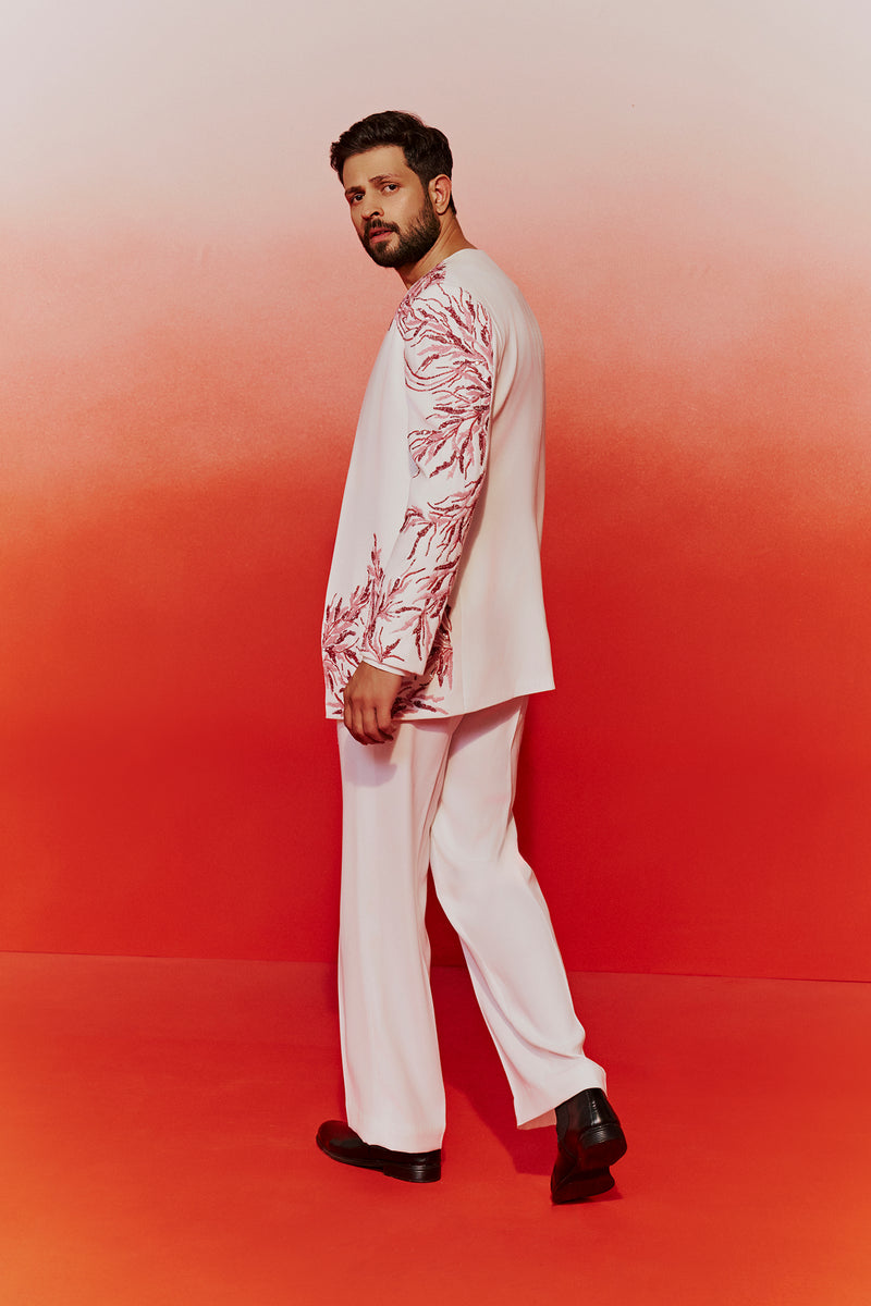 Ivory Resham Embroidered Four Piece Set