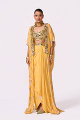 Yellow Drape Skirt Set