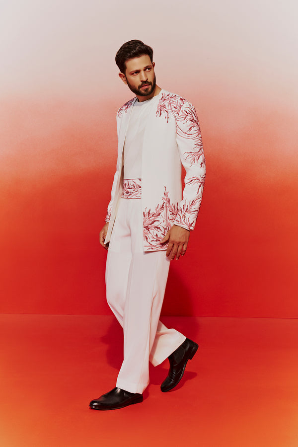 Ivory Resham Embroidered Four Piece Set