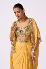 Yellow Drape Skirt Set