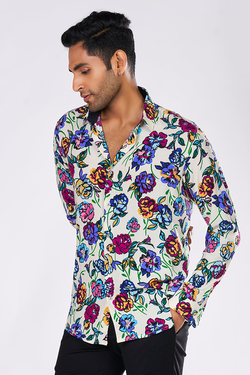 Multi Colour Rose Print