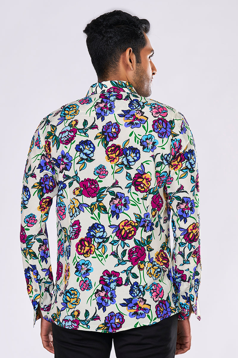 Multi Colour Rose Print