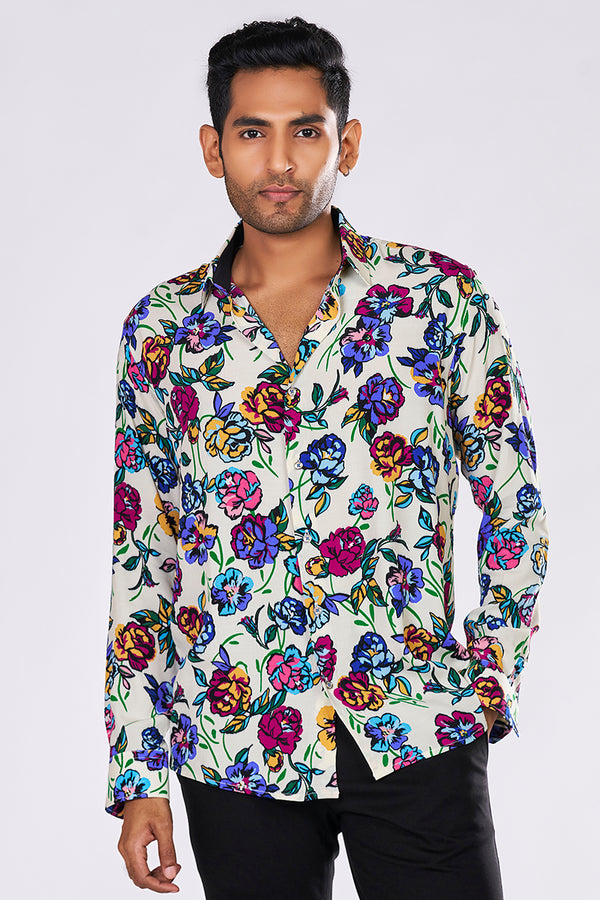 Multi Colour Rose Print