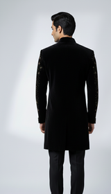 The Starlit Sovereign - Embellished Velvet Indo Western