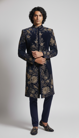 The Imperial Navy Blue Embroidered Set