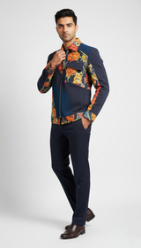 The Autumn Reverie - Contemporary Floral Bomber Jacket