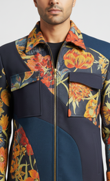 The Autumn Reverie - Contemporary Floral Bomber Jacket