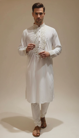 Ethereal White Embroidered Kurta Set