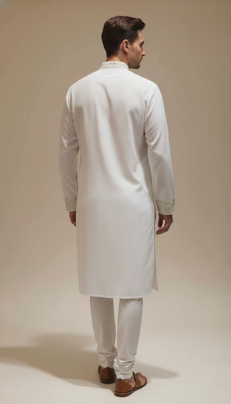 Ethereal White Embroidered Kurta Set
