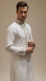 Ethereal White Embroidered Kurta Set