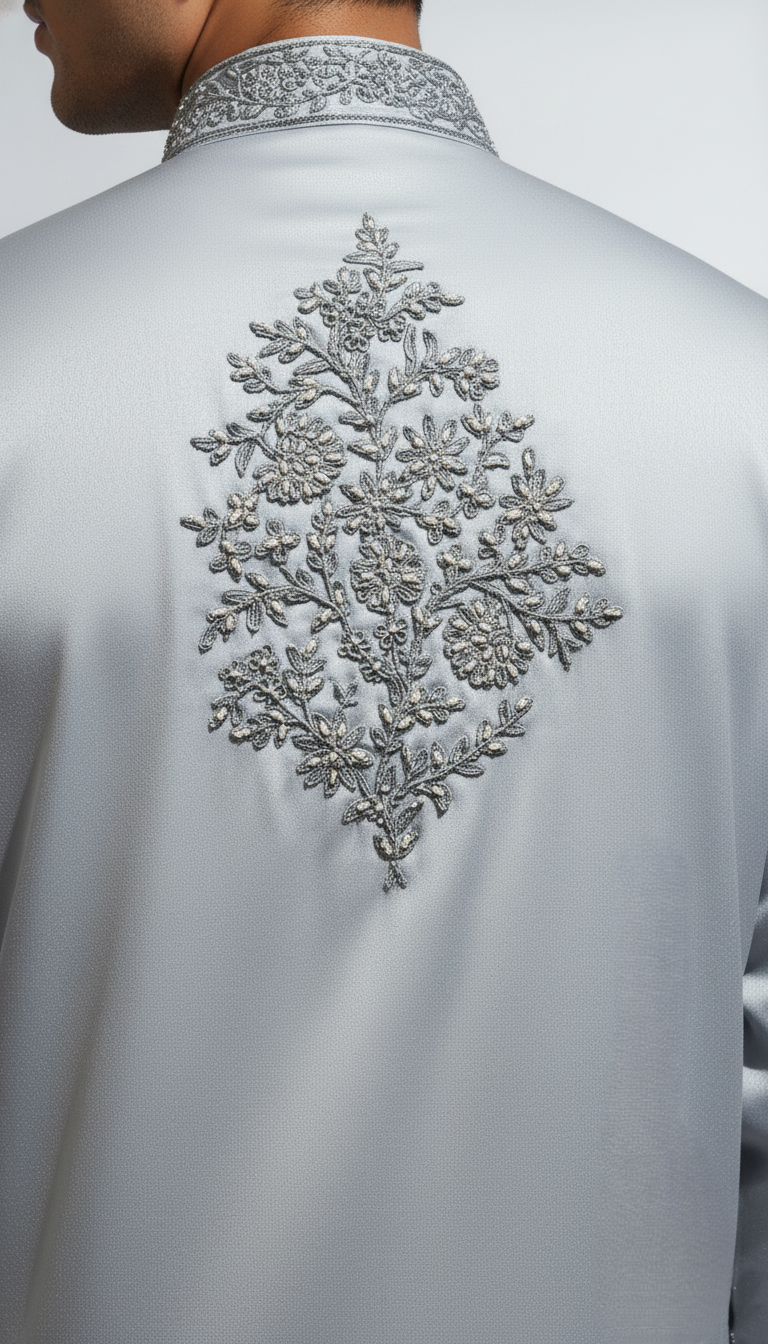 Monochromatic Embroidered Kurta Set