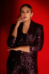 Huma Qureshi in Mon cherie powersuit