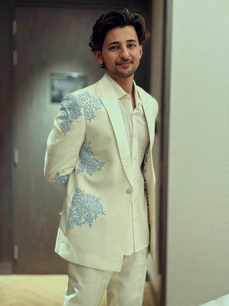 Darshan Rawal In Blue Floral Suit