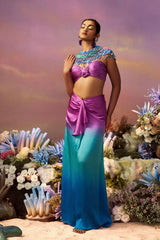 Ombre Draped skirt with gathered bustier