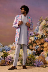 Blue Samundar Indowestern Set