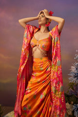 Samundar Drape Skirt with  Cape