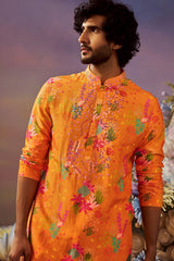 Orange Coral Kurta Set