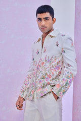 FLORAL WORK BOMBER JACKET