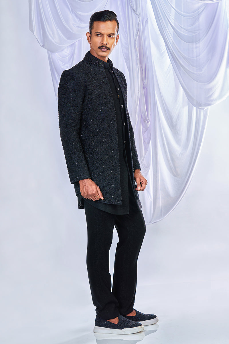 Black Starlight Indowestern Set