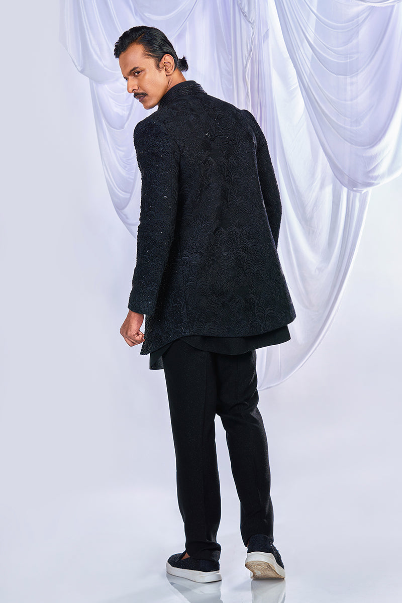 Black Starlight Indowestern Set
