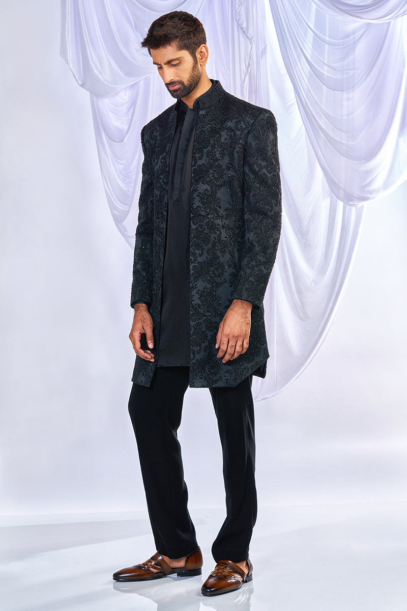Black Jakad Indowestern Set
