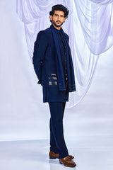 Sleek Blue Indowestern Set