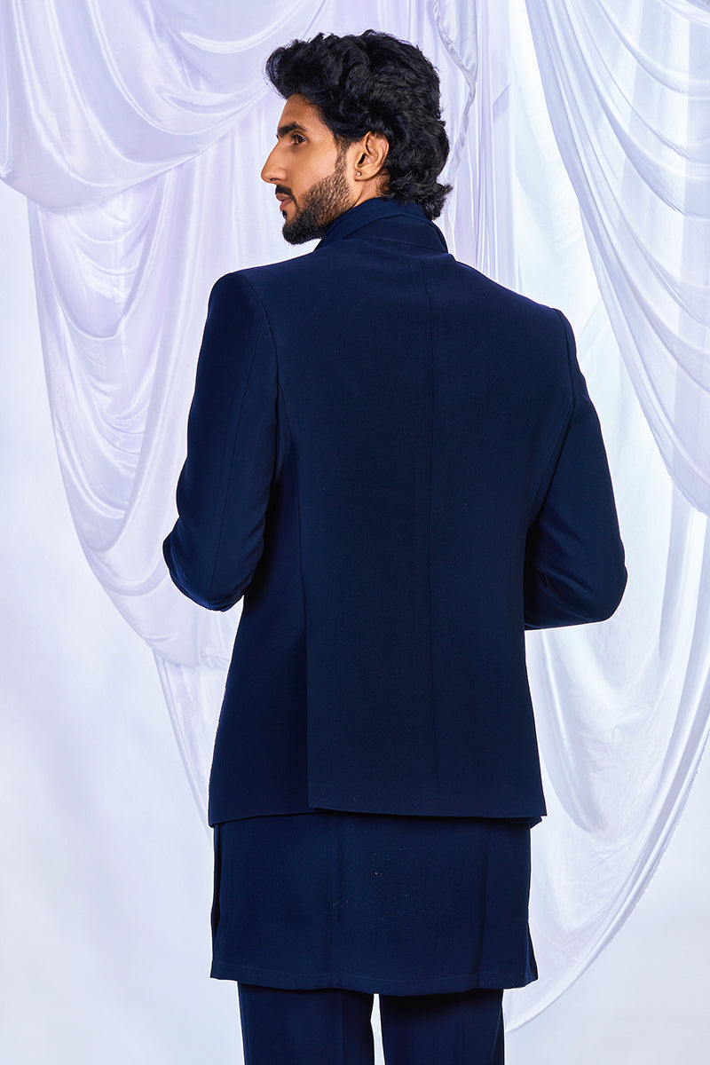 Sleek Blue Indowestern Set