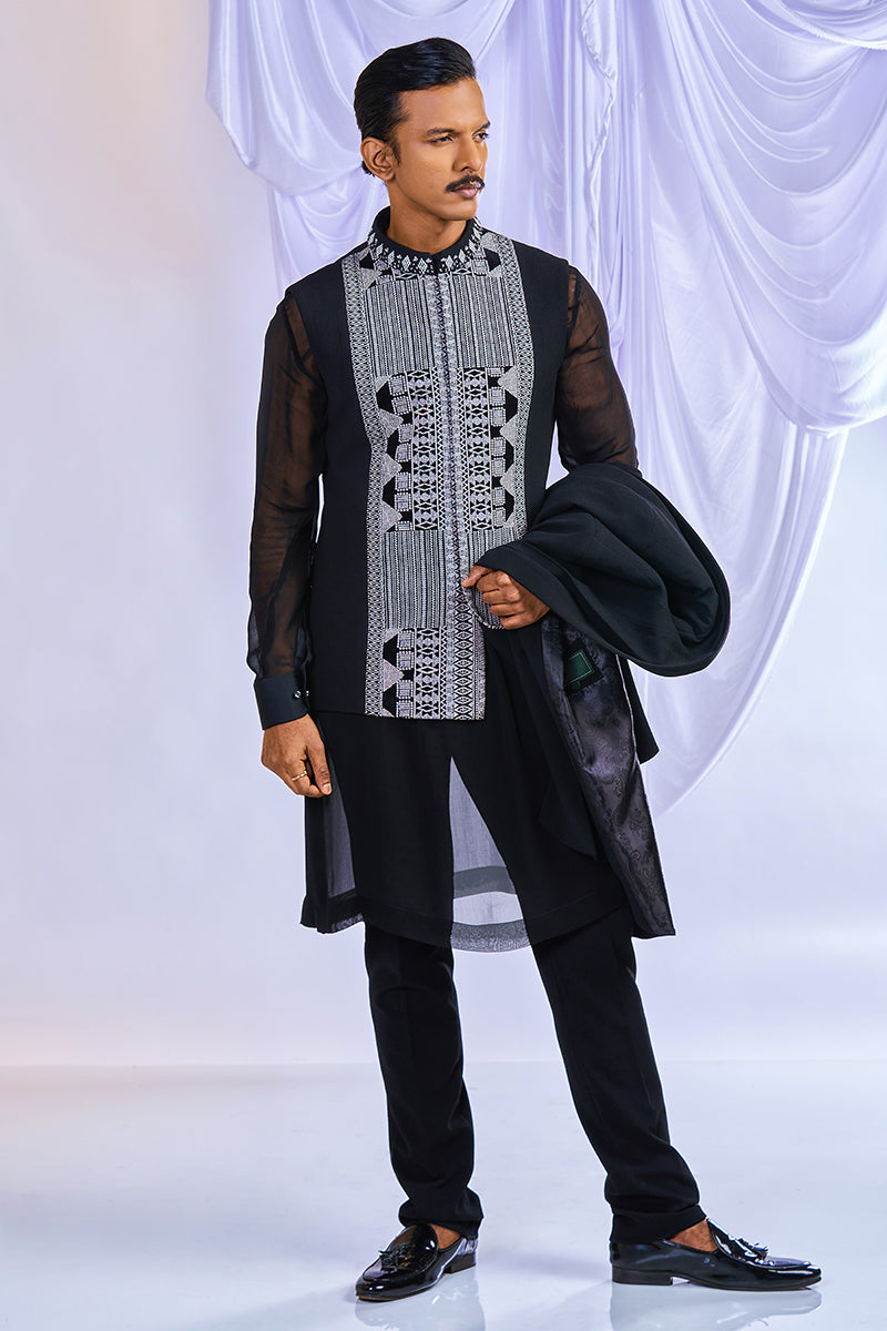 Draped Lapel  Indowestern Set