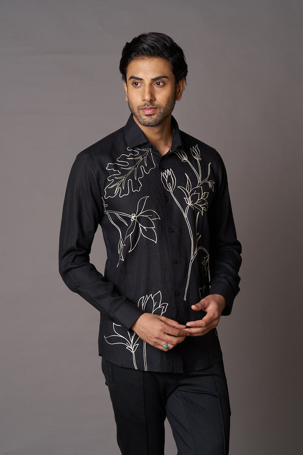 Floral Embroidered shirt