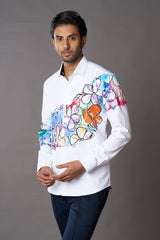 Floral Hand-painted shirt