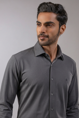 Charcoal Grey Tonal Monogram Logo Shirt