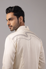 White Equestrian Crest Embroidered Shirt