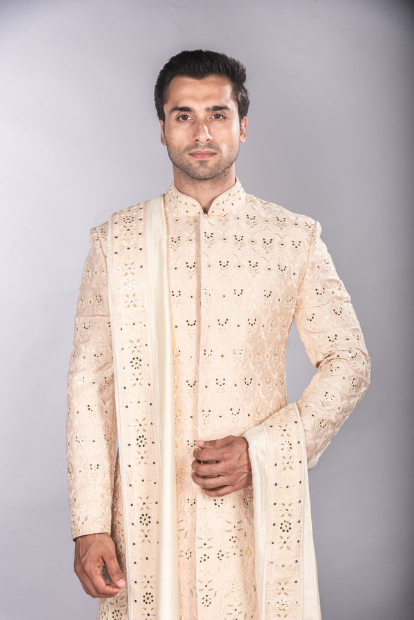 Raw Silk Sherwani