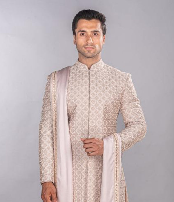 Light Mov Silk Sherwani