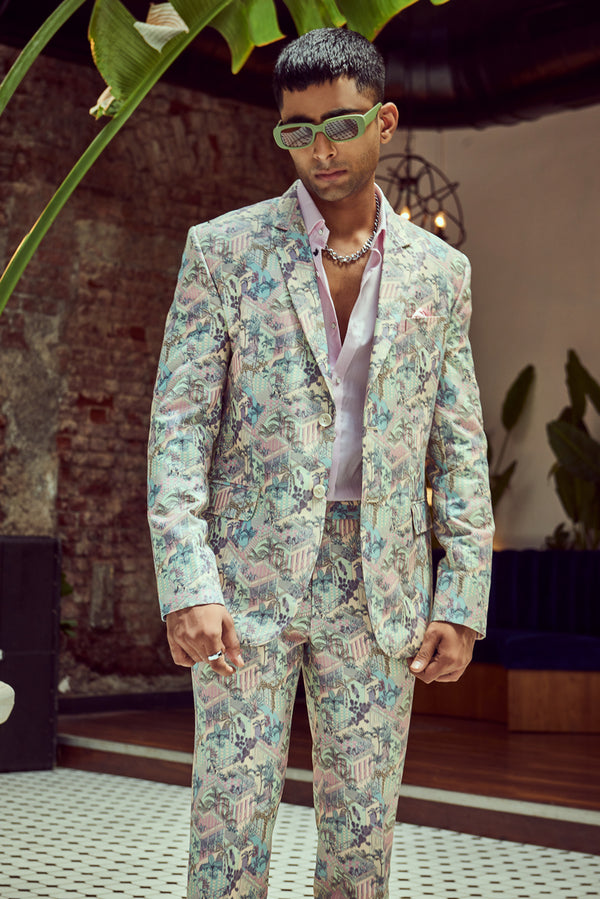 Printed Blazer & Pant Co-ord