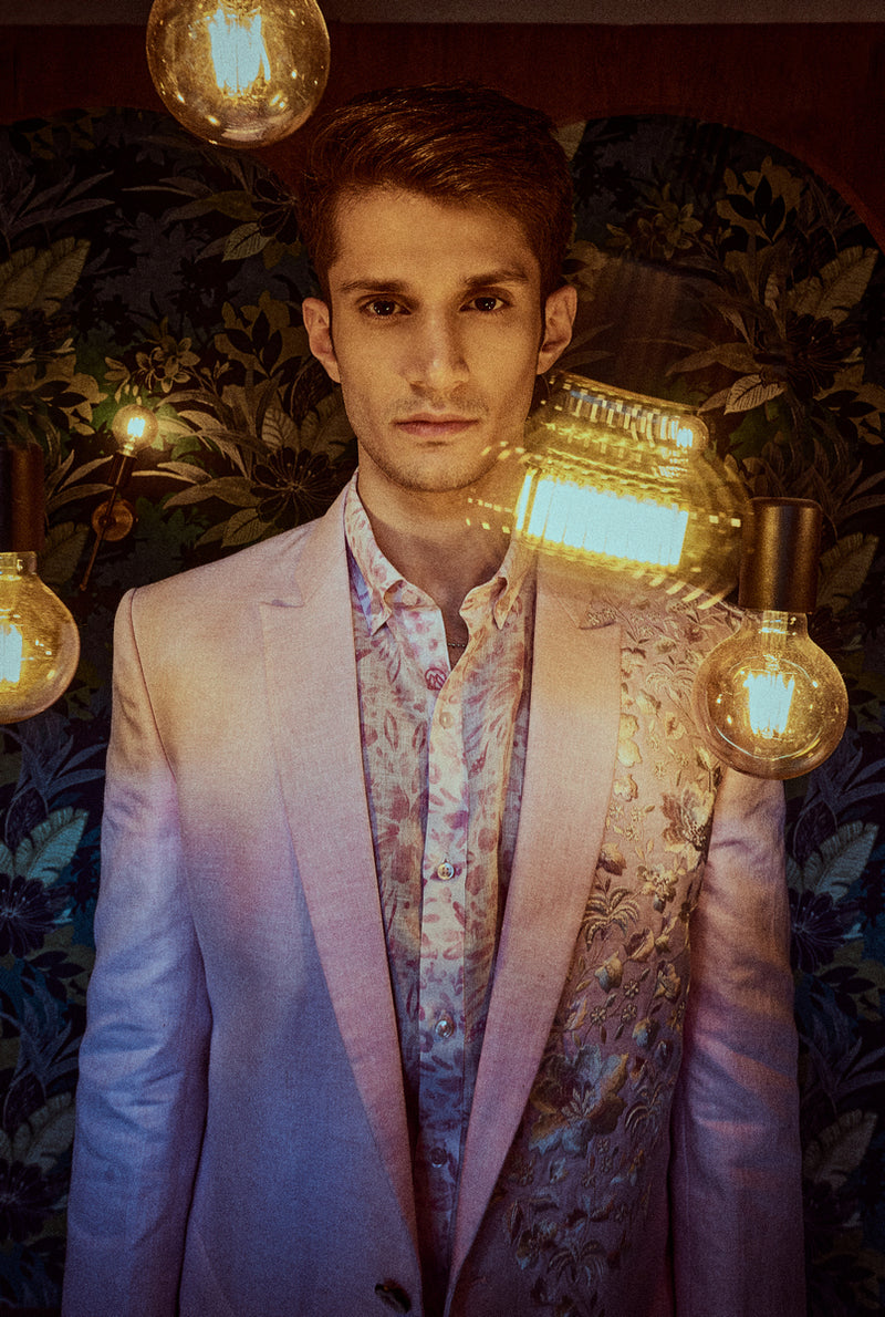 Embroidered Linen Suit