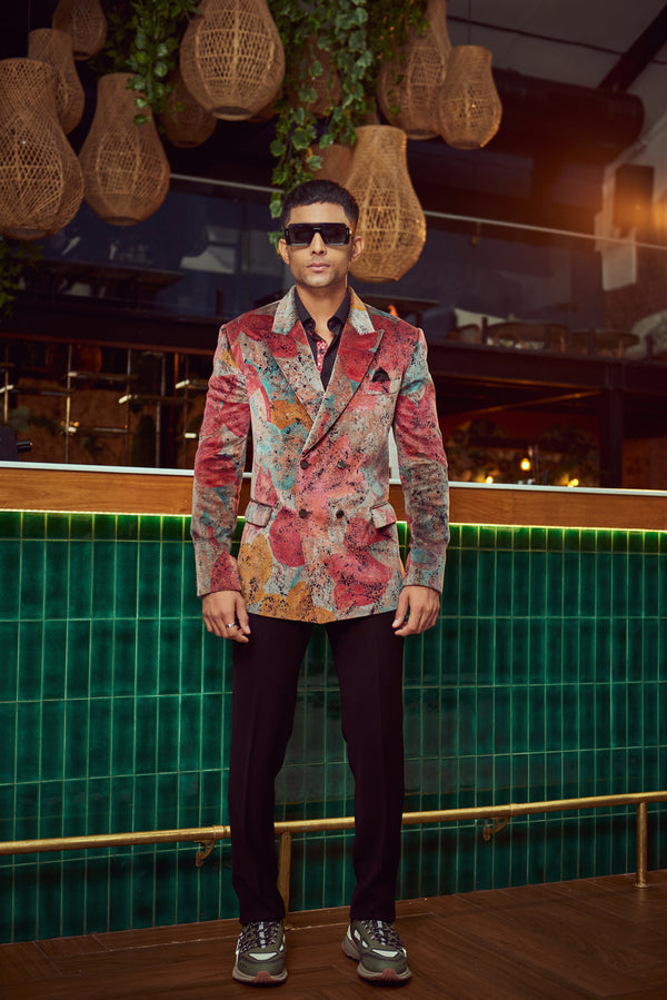 Colourful Double-Breasted Blazer