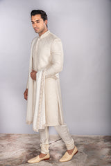 Silk Sherwani Hand Highlighted