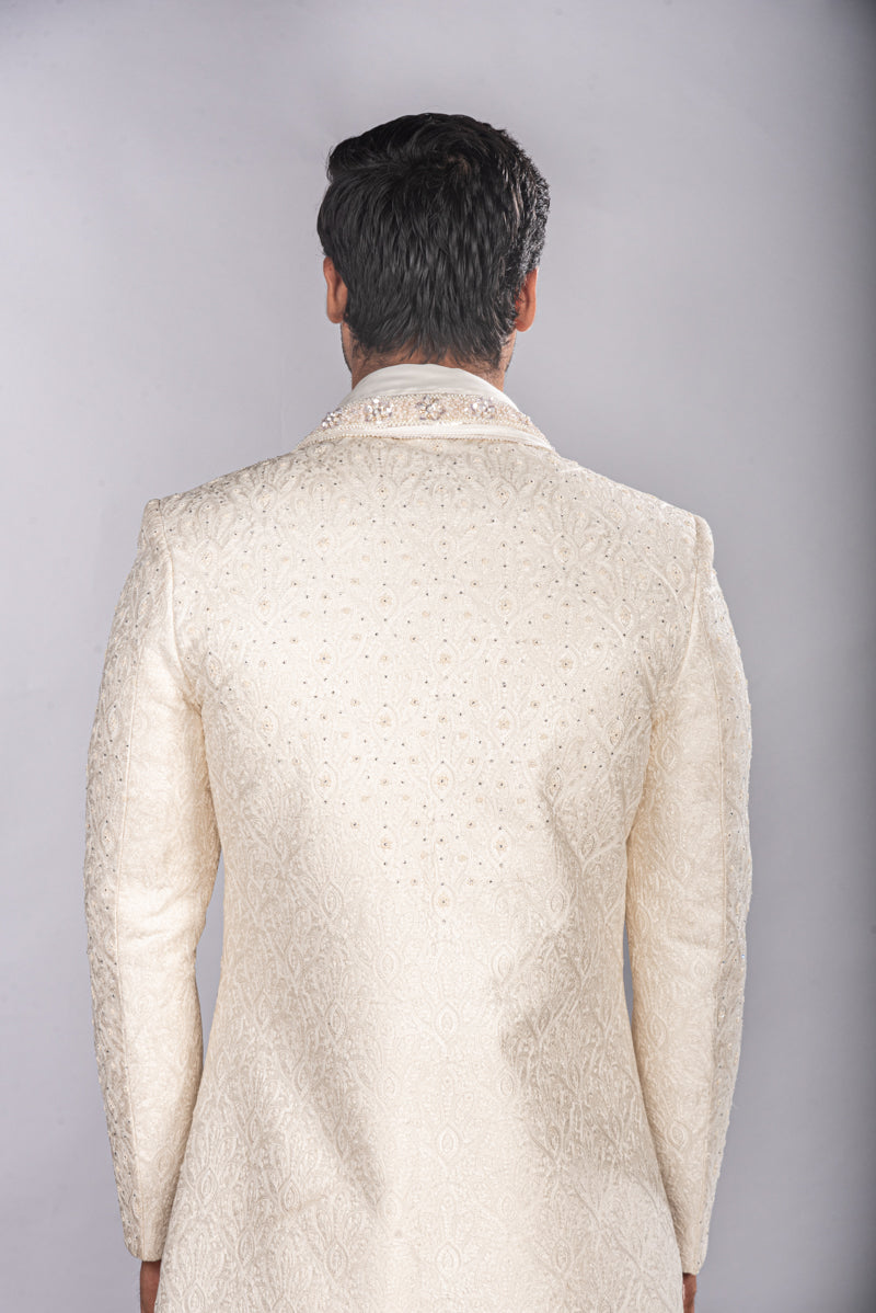 Silk Sherwani Hand Highlighted