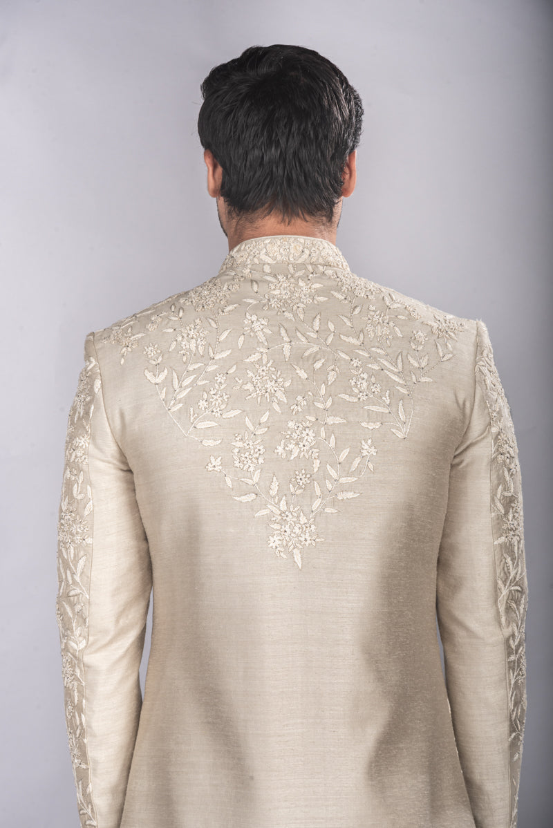 Sage Green Silk Sherwani