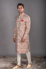 Pashmina Self Woven Fabric Sherwani